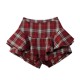 Fat mm ruffled skirt pants for women in summer large size anti-light protection against hips and slim red plaid A-line puffy short skirt
