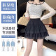 White fluffy cake skirt short women's summer large-size French ballet style ruffle skirt high waist A-line skirt
