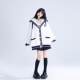 11SH97 Navy Collar Sweater Women's 2024 Autumn New Cardigan Jacket Loose Casual Knitted Sweater
