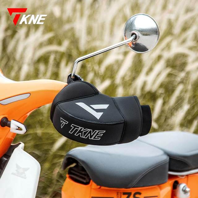 TKNE winter motorcycle protective gloves electric vehicle handlebar cover universal thickened windproof and warm rider electric heating