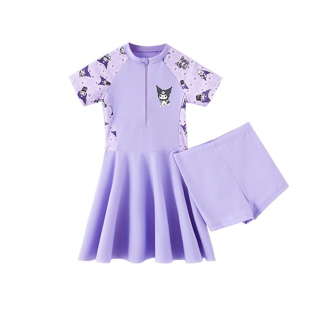 New cartoon printed girl swimsuit jogo -style split pants in the panties of big children Kuromi swimsuit swimwear
