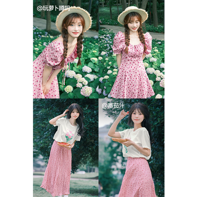 Shi Fanli Rose Powder Flutter Landwood Dress 2024 Summer New World Popular beautiful vacation style beautiful skirt children
