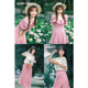 Shi Fanli Rose Powder Flutter Landwood Dress 2024 Summer New World Popular beautiful vacation style beautiful skirt children
