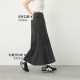 Shi Fan Ricanian cow's tail is thin black skirt 2024 spring new high -waisted retro golstel medium long skirt female
