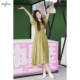 Evely outlets store puff sleeve woven dress for women 1F4994691
