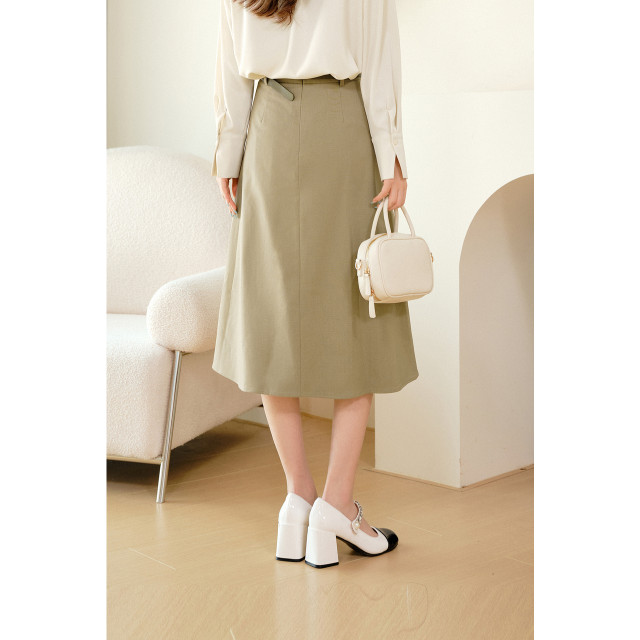 Shi Fan Lizhong Mid -length skirt 2024 autumn new design sense is thin and beautiful beautiful umbrella skirt 3F2140011
