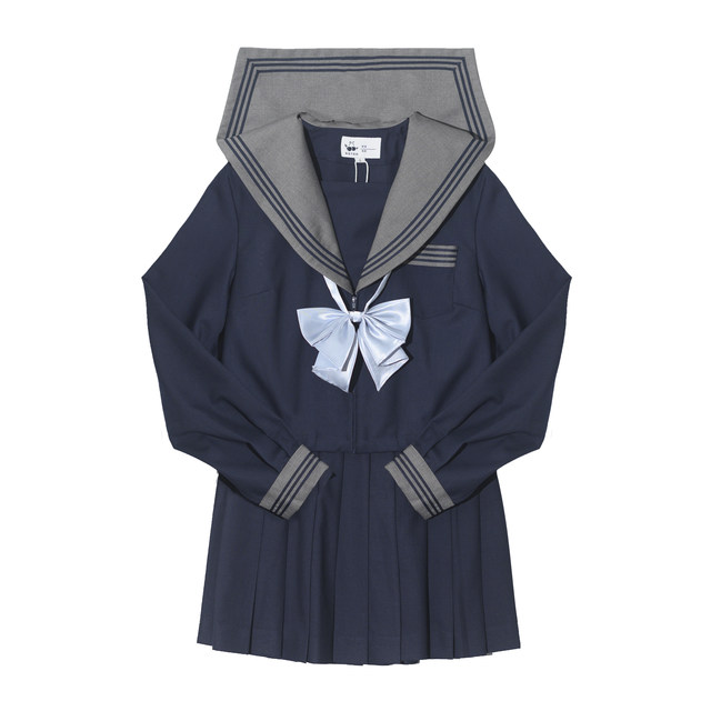 Ache's big size jk original Nanshan No. 1 Middle School Short Long Sleeve Sailor Suit Short Skirt Academy Style Navy Collar Set Autumn
