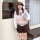 Ache's big size jk original fat mm waist embroidered vest college style sweater V-neck knitted vest women