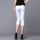 Combed cotton white cropped pants for women in spring and summer new slim versatile straight pants casual thin cropped women's pants