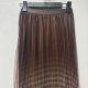 Designer sample version 2025 Spring and Autumn Shasha medium-length elastic waist pleated skirt versatile skirt E046
