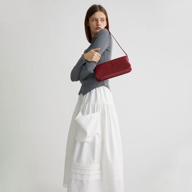 Ahhh big pocket skirt for women with high waist lazy style mid-length pleated skirt cake skirt autumn and winter new style