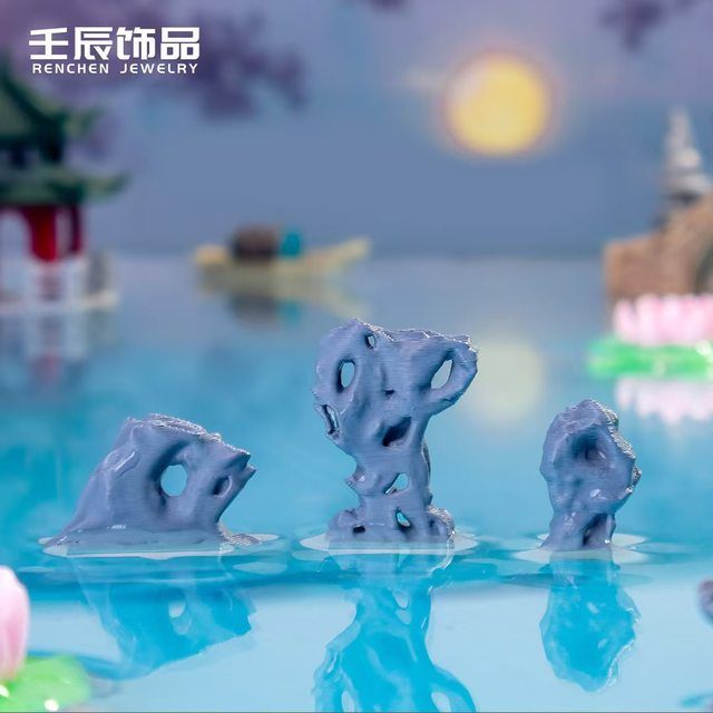 Simulated rockery water pavilion bridge landscaping artistic conception Chinese micro landscape gardening bonsai tea table niche crafts small ornaments