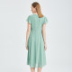 The same style of Matiannu women's clothing in the mall, the new spring and summer products, solid color lotus leaf sleeve dress, pleated high-waisted chiffon skirt
