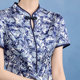 Ma Tiannu women's clothing summer new blue printed new Chinese cheongsam short-sleeved dress slim long skirt gift dress
