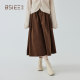 BSiEE belt corduroy skirt new year autumn and winter retro high waist slimming mid-length A-line skirt