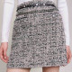 Maje Outlets Women's French Fashion Tweed A-line Short High Waist Slim Skirt MFPJU01138