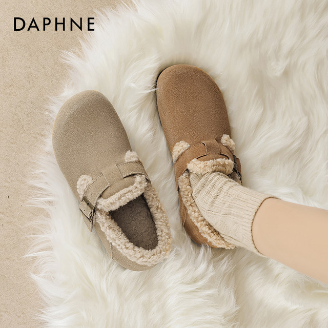 
Daphne plus velvet Birkenstock shoes for women 2025 new autumn and winter cotton shoes Birkenstock warm snow boots slip-on shoes
