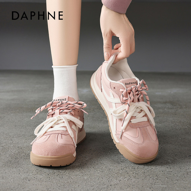 Daphne Anne's height-increasing Ganban shoes for women 2025 new autumn and winter plus velvet casual sports pink moral training shoes for women