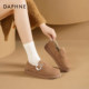 Daphne plus velvet Birkenstock shoes for women winter 2025 new flat plush single shoes for women soft sole warm plush cotton shoes for women