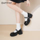 Daphne thick sole Mary Jane women's shoes 2025 new black thick heel small leather shoes with skirt high heels single shoes for women
