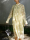 LANGAGE new Chinese light yellow three-dimensional flower skirt sun protection high waist simple and versatile pocket commuting set