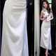 A new 2023 summer skirt, a high-waisted, slim chiffon hip-packing long skirt
