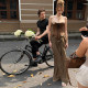 IUAE neoclassical design sense spliced ​​strapless bramble skirt for women butterfly decorative trousers retro dress
