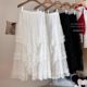 Fairy white lace skirt for women in spring, autumn and winter new A-line gauze skirt sweet princess fluffy cake long skirt