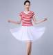 Square new skirt dance dance half-length dance mesh clothing women's mid-length skirt a-line short-sleeved short skirt sports suit