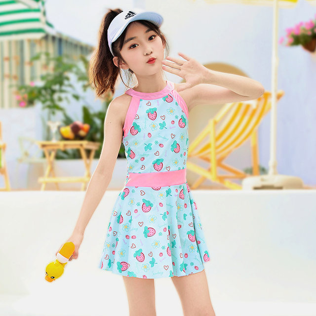 Children's swimsuit girls small, medium and large children girls student girls split boxer pants skirt style mermaid swimsuit E18