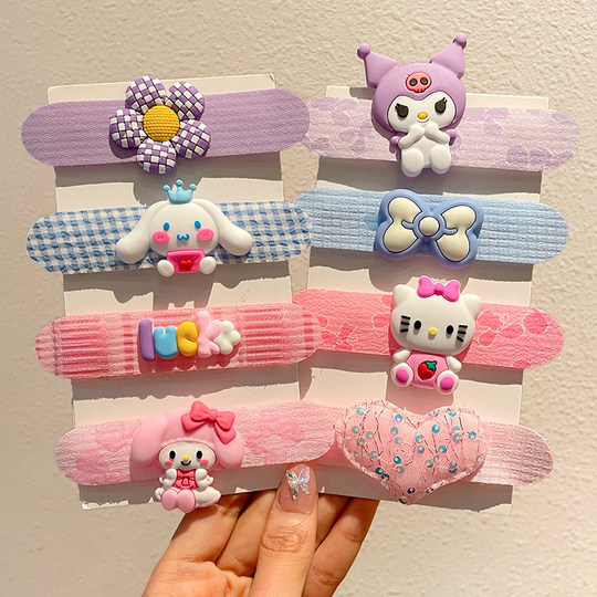 Children's cute bangs stickers for broken hair, baby's hair does not hurt, Velcro hairpins, girls' hair accessories on the back of the head