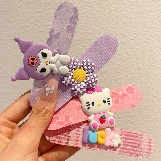 Children's cute bangs stickers for broken hair, baby's hair does not hurt, Velcro hairpins, girls' hair accessories on the back of the head