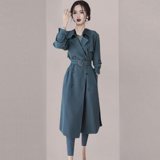 High-end spring and autumn windbreaker jacket for women 2025 spring clothes new British style retro temperament mid-length women's coat