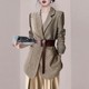 Slim fit plaid short blazer for women 2025 autumn new versatile tops for women's spring and autumn woolen coat
