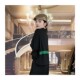 Contrast color pocket mid-sleeved top for women 2025 summer new casual bat sleeve zipper stand collar short-sleeved T-shirt