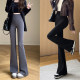 Spring and Autumn 2025 new micro-flare shark pants for women wearing high waist and hip-lifting base to make them look slim black yoga bell-bottomed pants