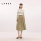 LANCY/Langzi 2025 summer new khaki high waist mid-length large sway temperament umbrella skirt casual skirt