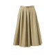 LANCY/Langzi 2025 summer new khaki high waist mid-length large sway temperament umbrella skirt casual skirt