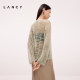 LANCY/Langzi 2025 summer new elegant hollow long-sleeved shirt perspective linen knit high-end top for women