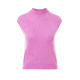 LANCY/Langzi 2025 spring new style half-high collar embroidered jacquard flying sleeve sweater sleeveless top suspender for women