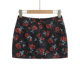 Hot girl retro rose printed mesh skirt for women in summer new high-waisted slim hip A-line short skirt