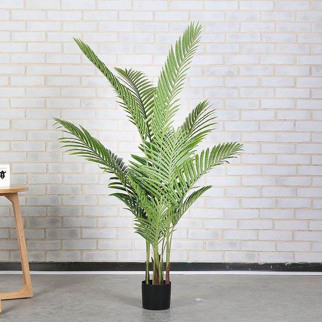 Simulation Green Plant Large Potted Traveler Banain Leaf Banyan Tree Horticultural Plant Tiger Pipchida Turtle Back Home Decoration Window
