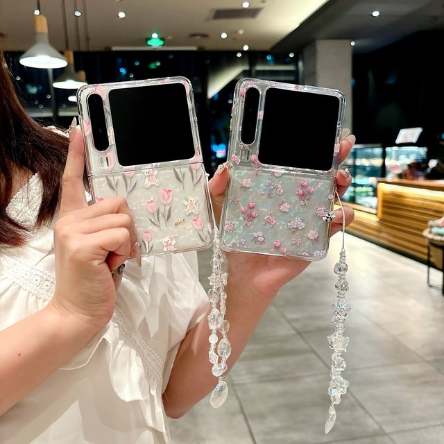 Applicable to Huawei purax mobile phone case new Pura X Pearl Colorful Bracelet Cartoon Collection Edition Wide Folding Screen Protector Ultra Thin Transparent All-in-Package Anti-fall Pocket2 Internet celebrity portable outer women
