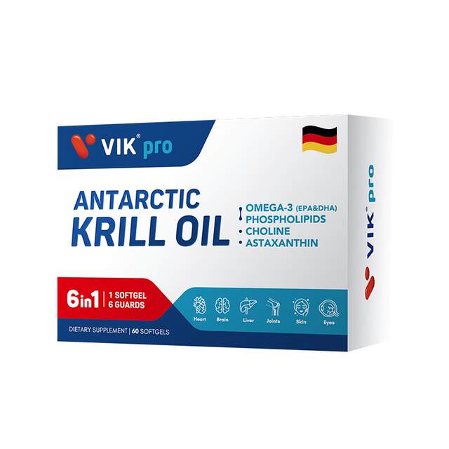 Germany VIKpro imported pure Antarctic krill oil 60 pills 73% deep-sea fish oil upgrade
