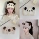 Autumn and winter cute bear ears wide-brimmed headband postpartum confinement hat scarf outdoor windproof warm ear protection headband for women