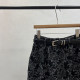 Sweet style autumn and winter new style 17ran age-reducing Chinese style printed literary style hem to make you look slim with belt skirt for women