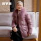 Yalu Grandma Down Jacket Women's 2025 Winter New Middle-aged and Elderly Mothers Fox Large Fur Collar Embroidered Casual Jacket