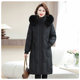 Yalu mid-length mother down jacket for women in 2025 new large fur collar over knees to make middle-aged and elderly winter jacket