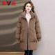 Yalu mother winter down jacket for women 2025 new fashionable mid-length windproof hooded warm middle-aged and elderly jacket

