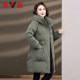 Yalu mother winter down jacket for women 2025 new fashionable mid-length windproof hooded warm middle-aged and elderly jacket
